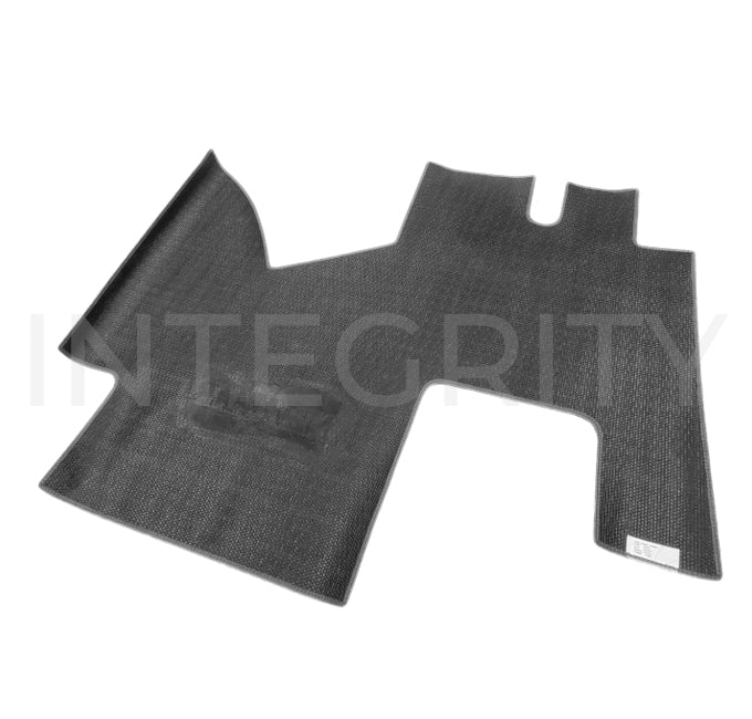 RV Cockpit Mat with Logo in Gray 53.75" x 67.875" (to fit Newmar 138454)