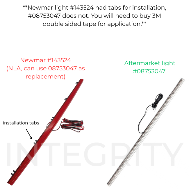 RV 3rd Brake Light Clear Lens/Red LED 08753047 (Replacement to fit Newmar 143524)
