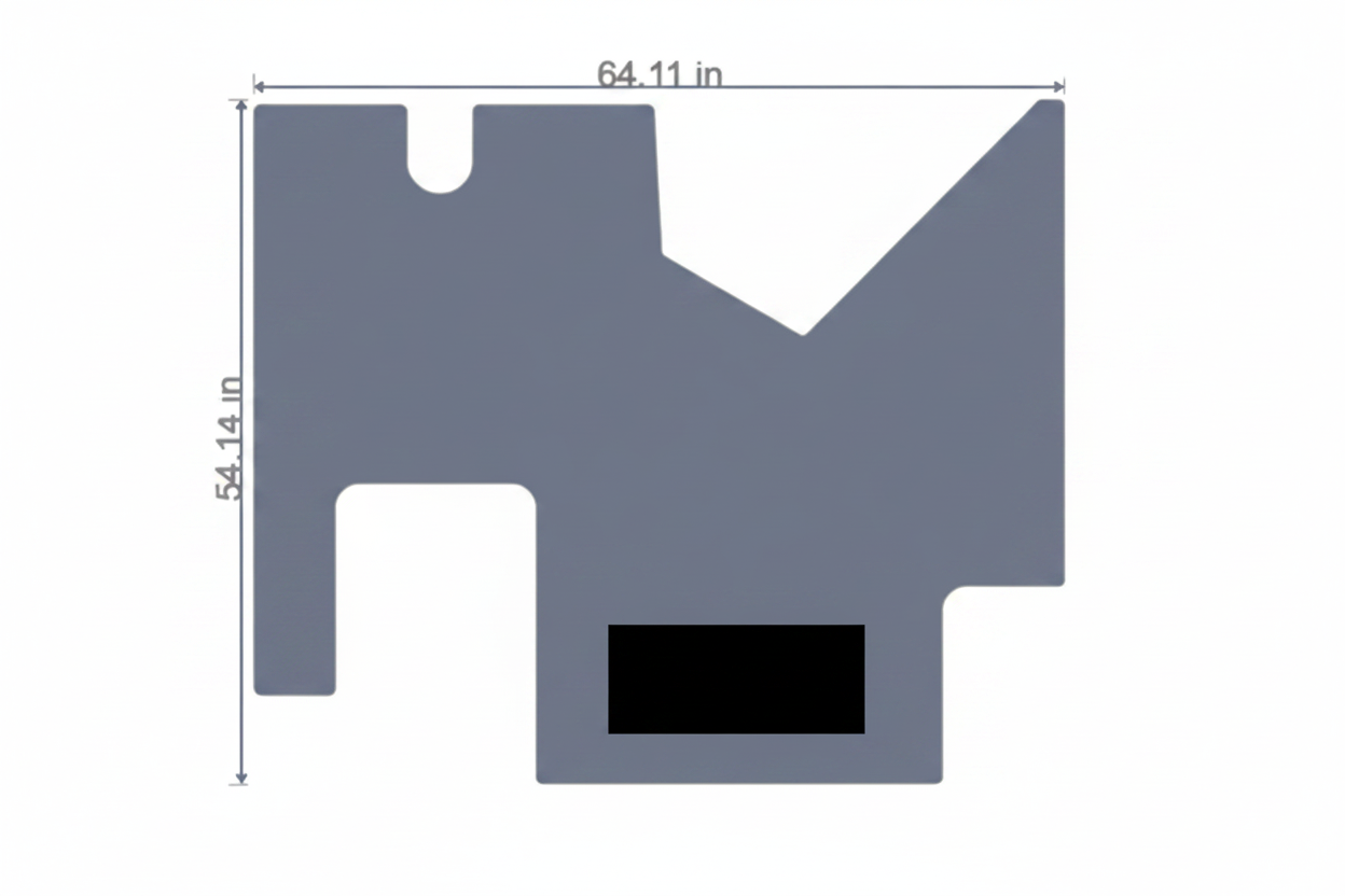 Newmar RV Cockpit Mat with Logo in Gray 62.11 in. x 54.11 in. 166442