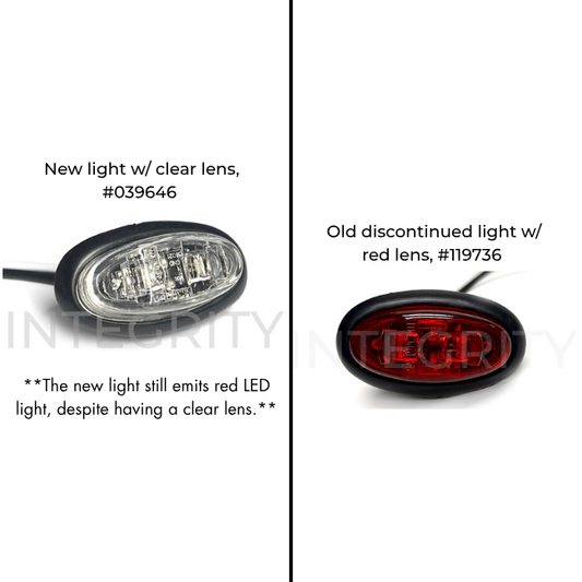Newmar RV Red Clearance Light Rear Oval 039646 (Replaces 119736)