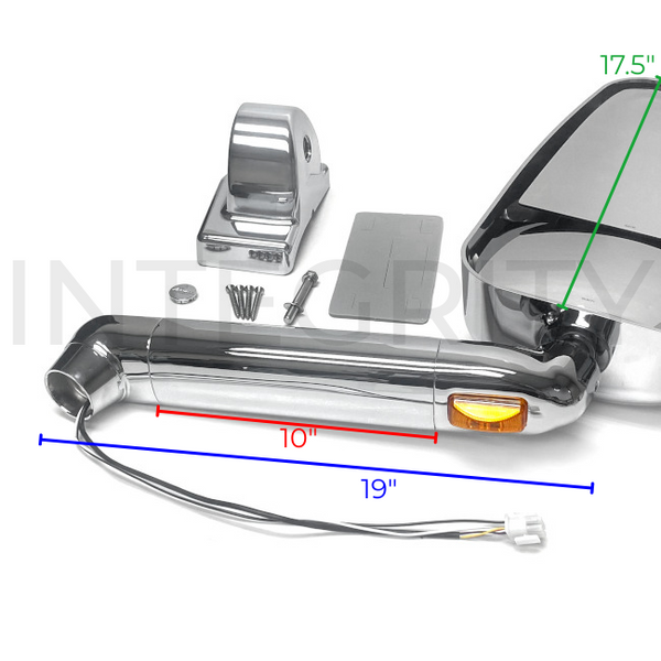Newmar RV Passenger Side 17.5" Chrome Mirror Head Assembly with 19" Arm 141898A