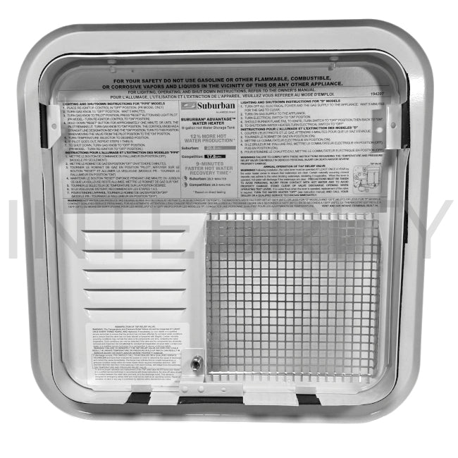 Suburban 6G Water Heater Door White (to fit Newmar 00744)
