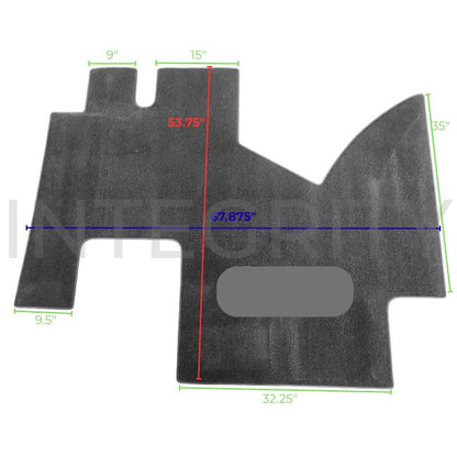 RV Cockpit Mat with Logo in Gray 53.75" x 67.875" (to fit Newmar 138454)