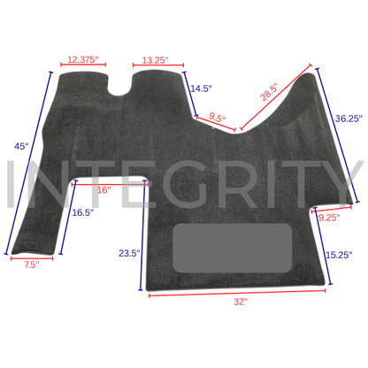 RV Cockpit Mat with Logo in Gray 66.03" x 53.75" (to fit Newmar 161210)
