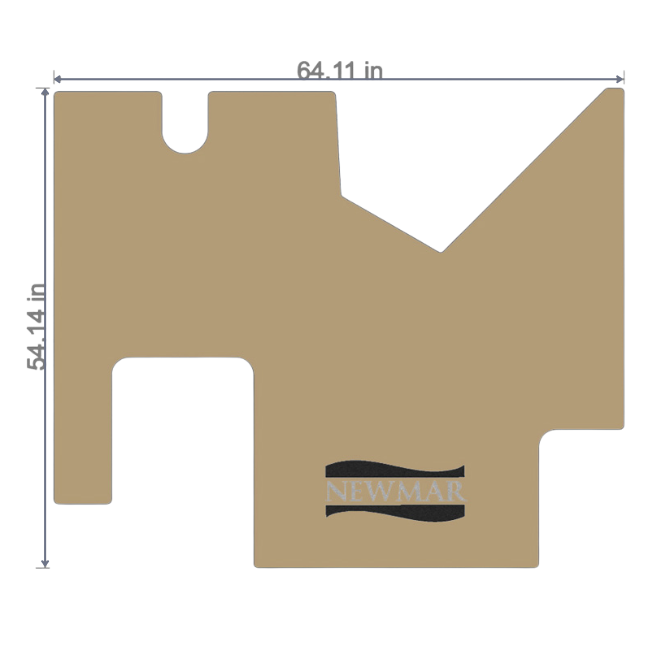 Newmar RV Cockpit Mat with Logo in Sand  62.11 in. x 54.11 in. 166442