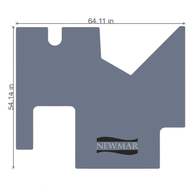 Newmar RV Cockpit Mat with Logo in Gray 62.11 in. x 54.11 in. 166442