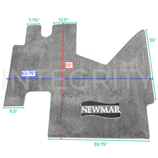 Newmar Rv Rugs Newmar RV Cockpit Mat with Logo in Gray 63.75