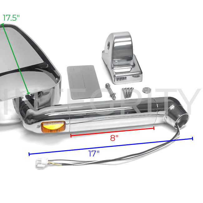 Newmar RV Driver Side 17.5" Chrome Mirror Head Assembly with 17" Arm 141898B